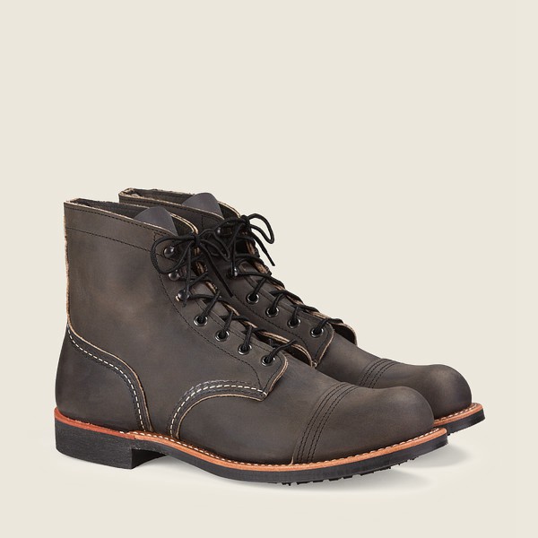 Red Wing Heritage Boots Dark Grey - Mens Iron Ranger - 6-inch Rough & Tough Leather - 1639-AXDSL